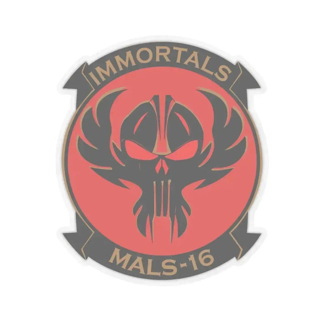 MALS 16 Immortals (USMC) STICKER Vinyl Kiss-Cut Decal 4 Inch Transparent - The Sticker Space