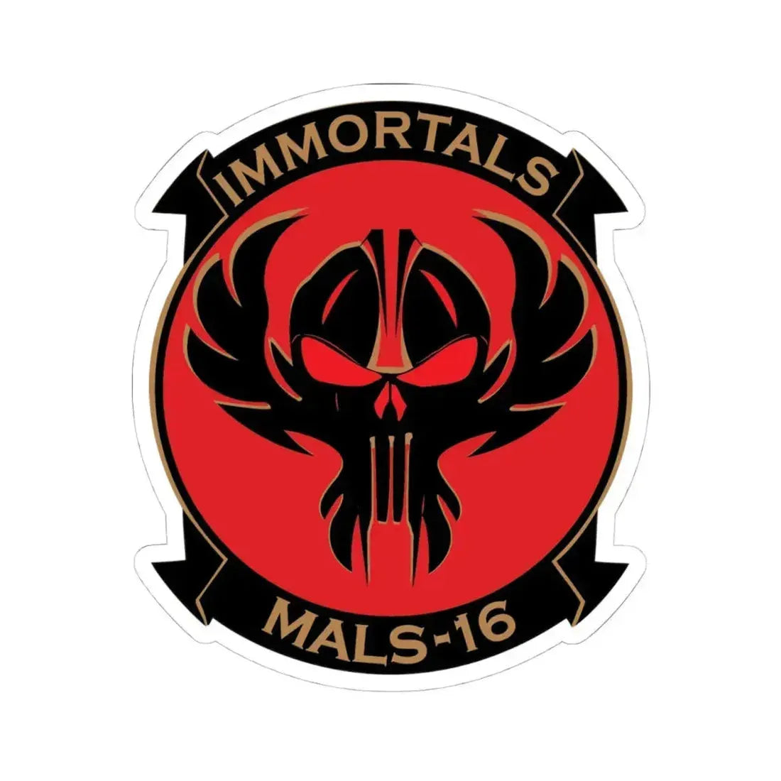 MALS 16 Immortals (USMC) STICKER Vinyl Kiss-Cut Decal 4 Inch White - The Sticker Space