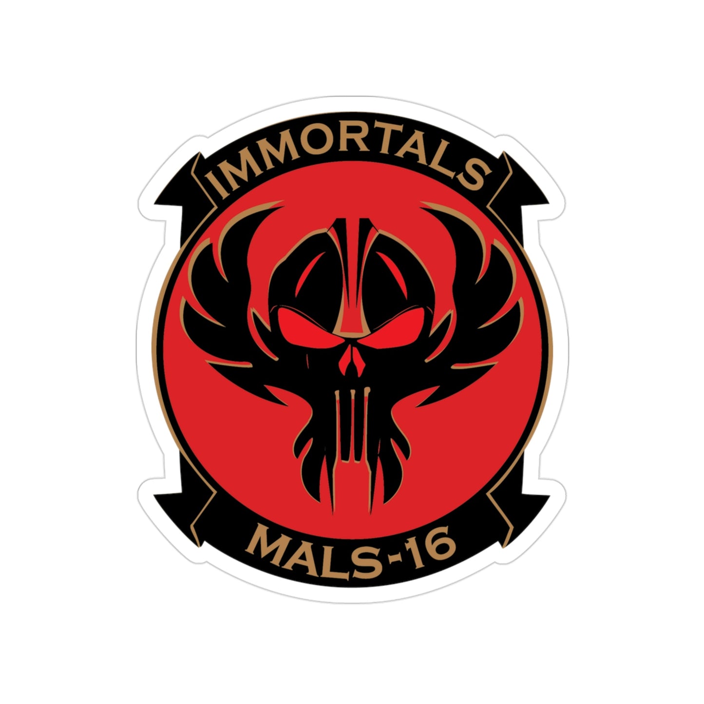 MALS 16 Immortals (USMC) Transparent STICKER Die-Cut Vinyl Decal-3 Inch-The Sticker Space