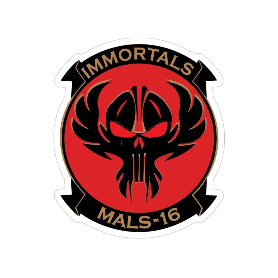 MALS 16 Immortals (USMC) Transparent STICKER Die-Cut Vinyl Decal 3 Inch - The Sticker Space