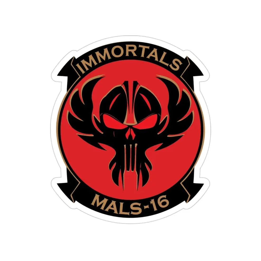 MALS 16 Immortals (USMC) Transparent STICKER Die-Cut Vinyl Decal 4 Inch - The Sticker Space