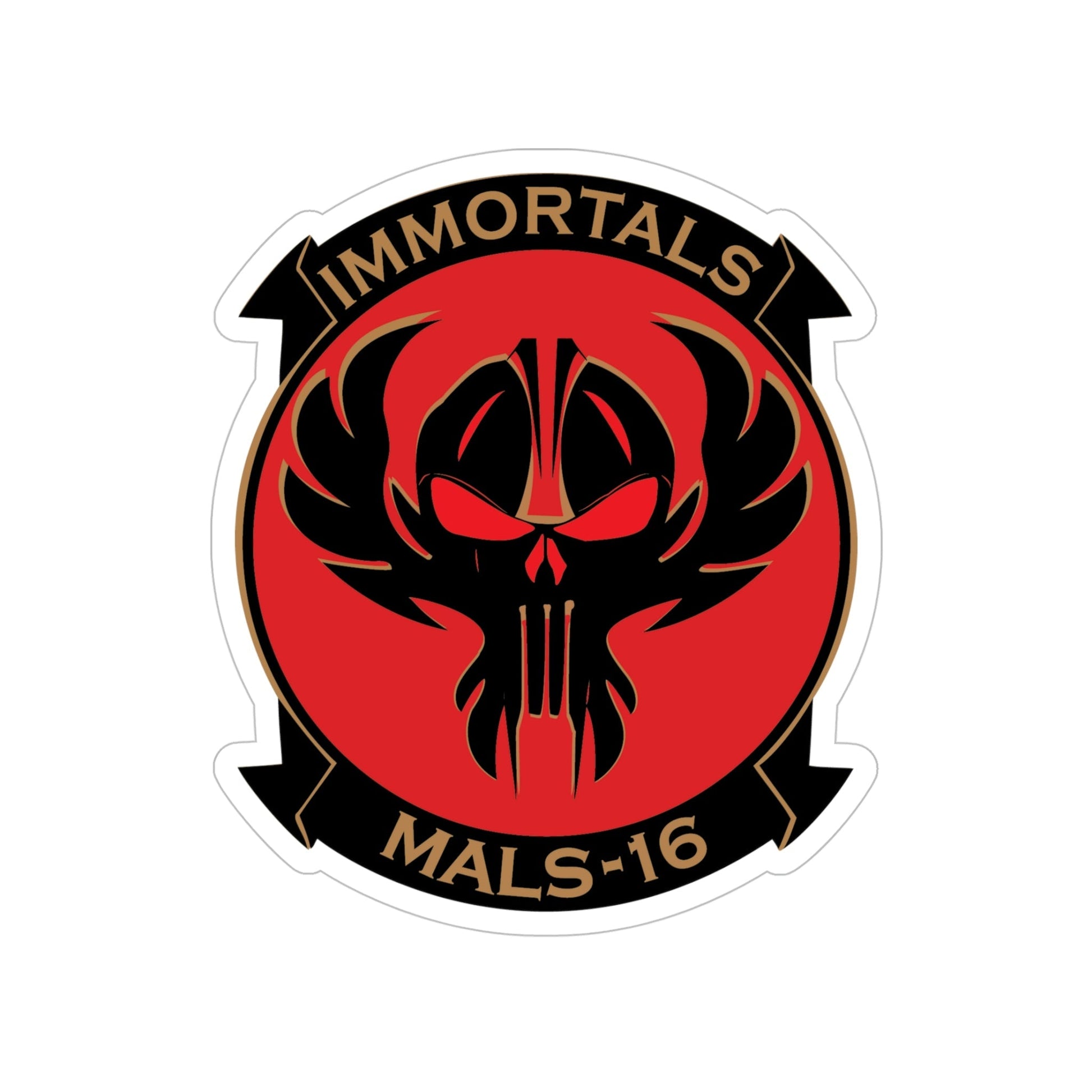MALS 16 Immortals (USMC) Transparent STICKER Die-Cut Vinyl Decal-5 Inch-The Sticker Space