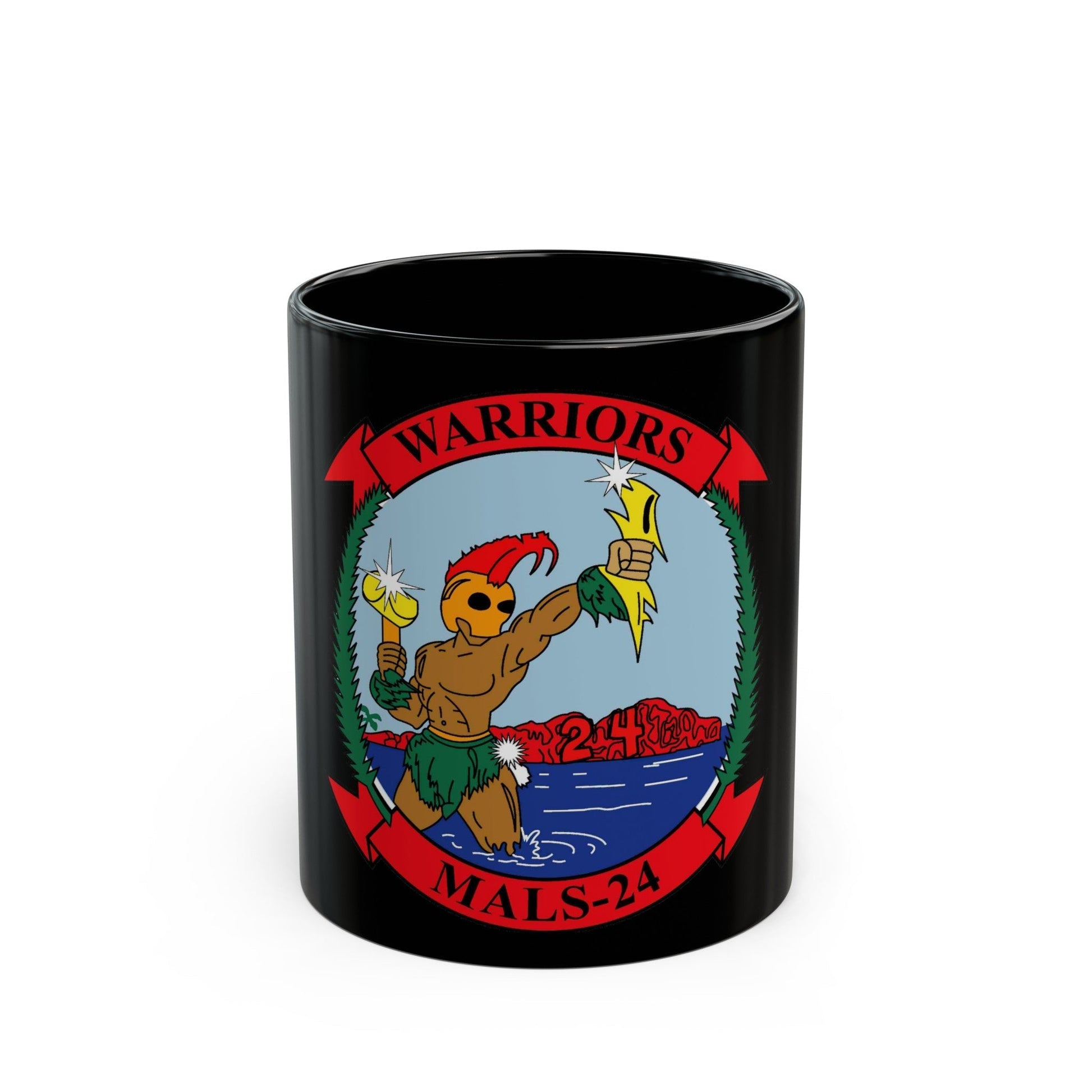 MALS 24 Warriors (USMC) Black Coffee Mug-11oz-The Sticker Space