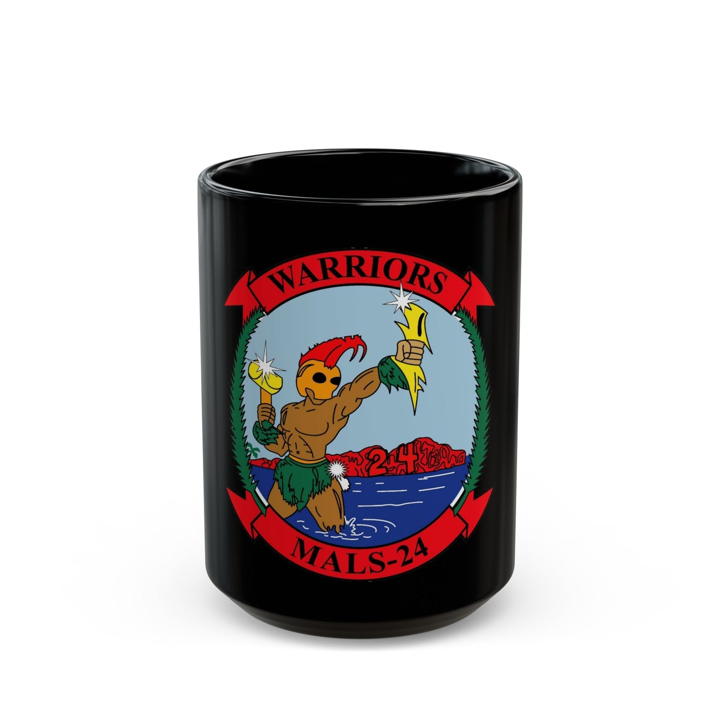 MALS 24 Warriors (USMC) Black Coffee Mug-15oz-The Sticker Space