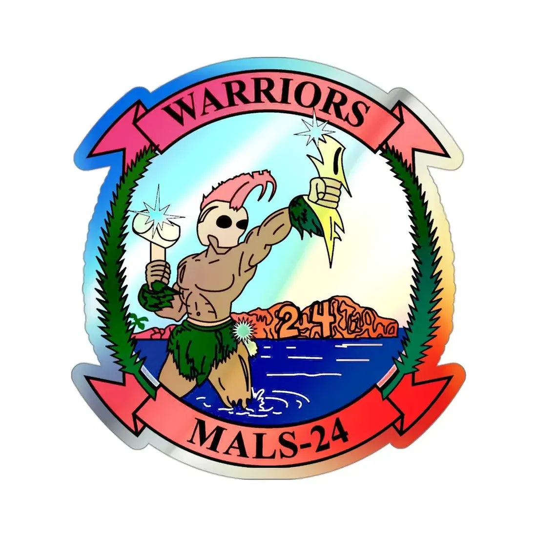MALS 24 Warriors (USMC) Holographic STICKER Die-Cut Vinyl Decal - The Sticker Space