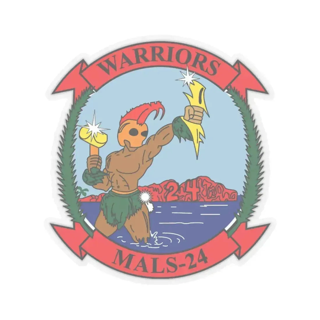MALS 24 Warriors (USMC) STICKER Vinyl Kiss-Cut Decal 4 Inch Transparent - The Sticker Space