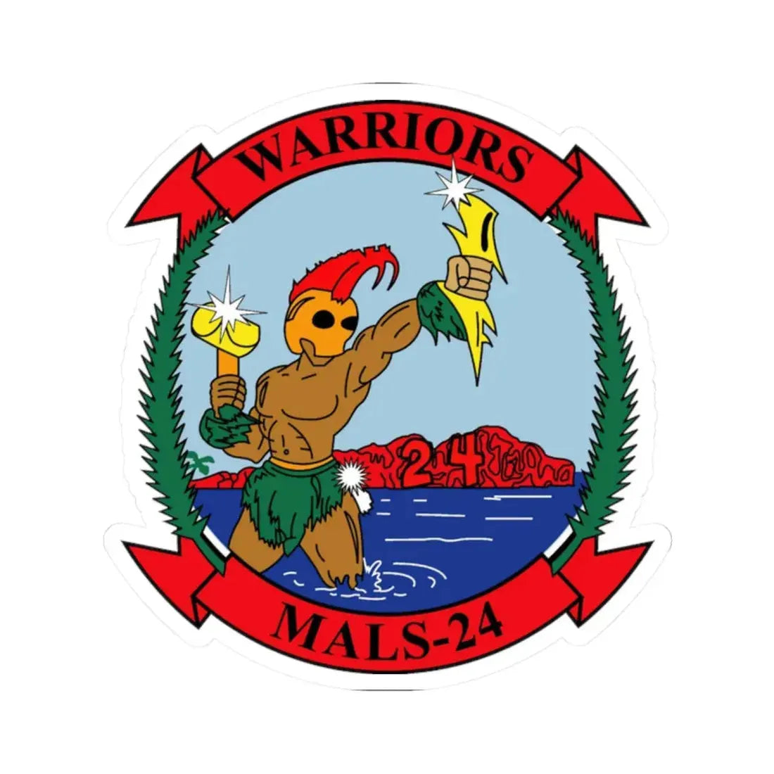 MALS 24 Warriors (USMC) STICKER Vinyl Kiss-Cut Decal - The Sticker Space