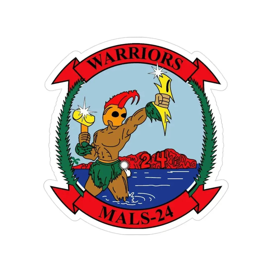MALS 24 Warriors (USMC) Transparent STICKER Die-Cut Vinyl Decal 3 Inch - The Sticker Space