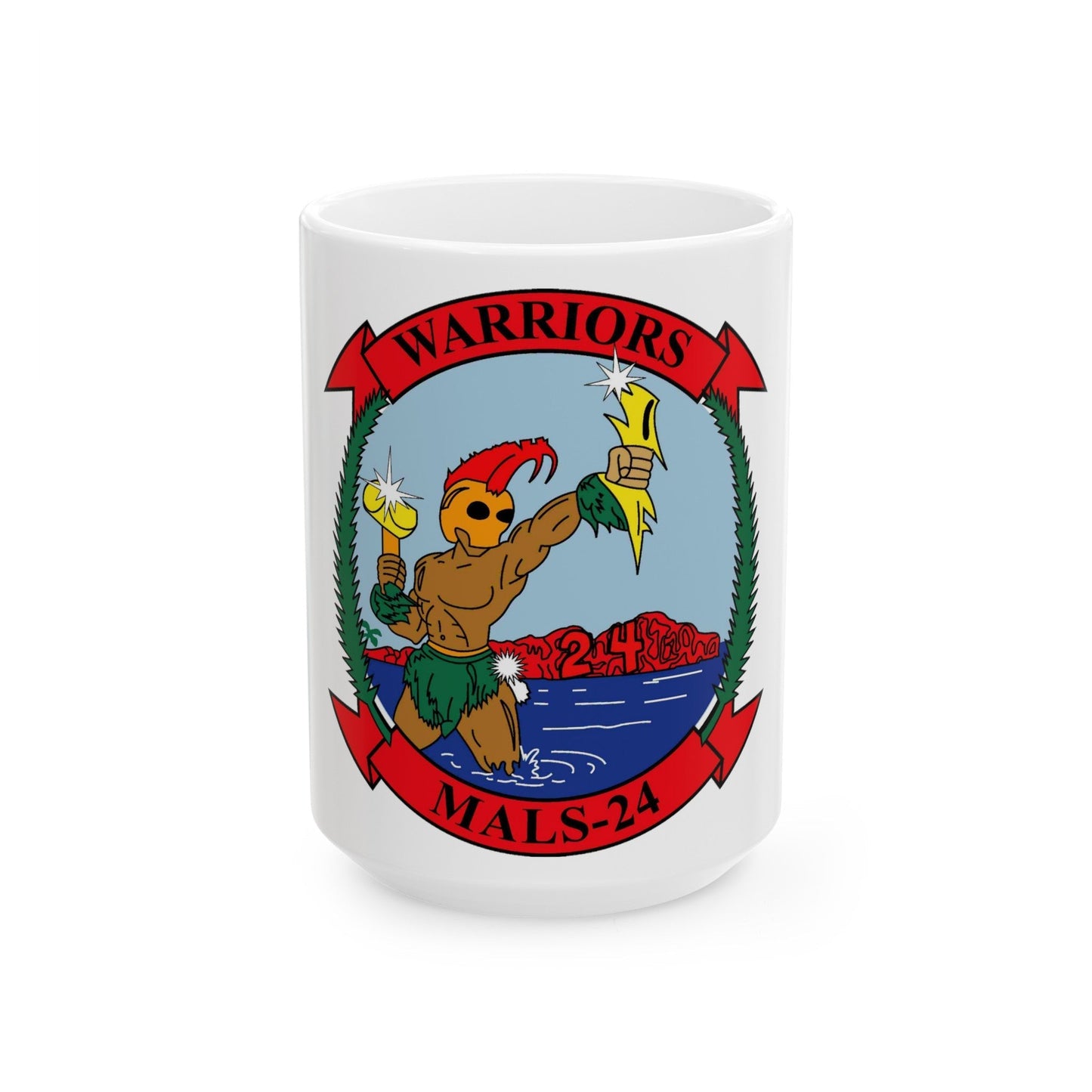 MALS 24 Warriors (USMC) White Coffee Mug-15oz-The Sticker Space