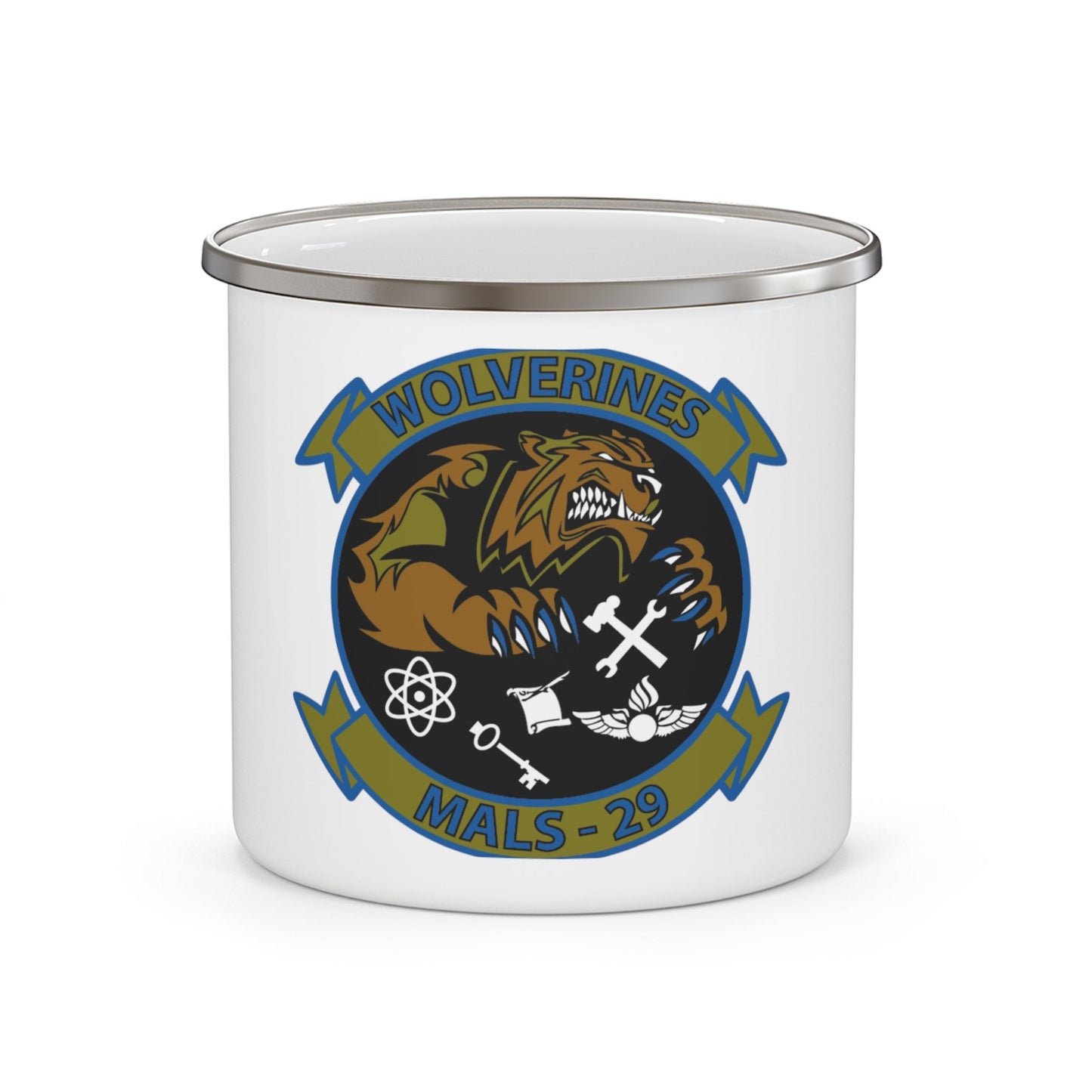 MALS 29 Wolverines (USMC) Enamel Mug-12oz-The Sticker Space