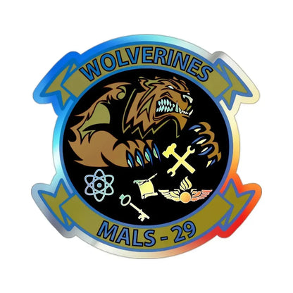 MALS 29 Wolverines (USMC) Holographic STICKER Die-Cut Vinyl Decal 2 Inch Holographic - The Sticker Space
