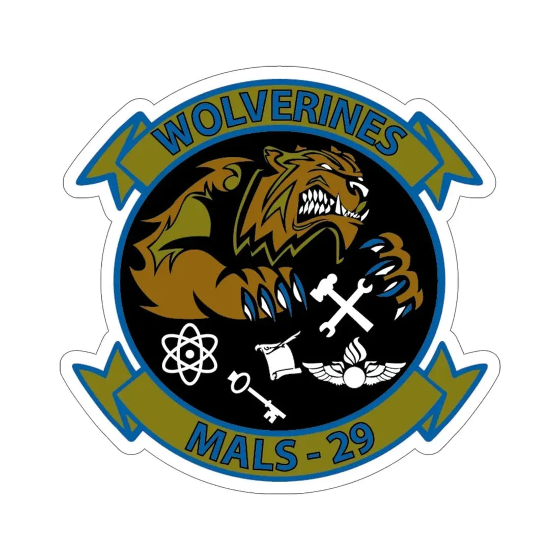 MALS 29 Wolverines (USMC) STICKER Vinyl Die-Cut Decal - The Sticker Space