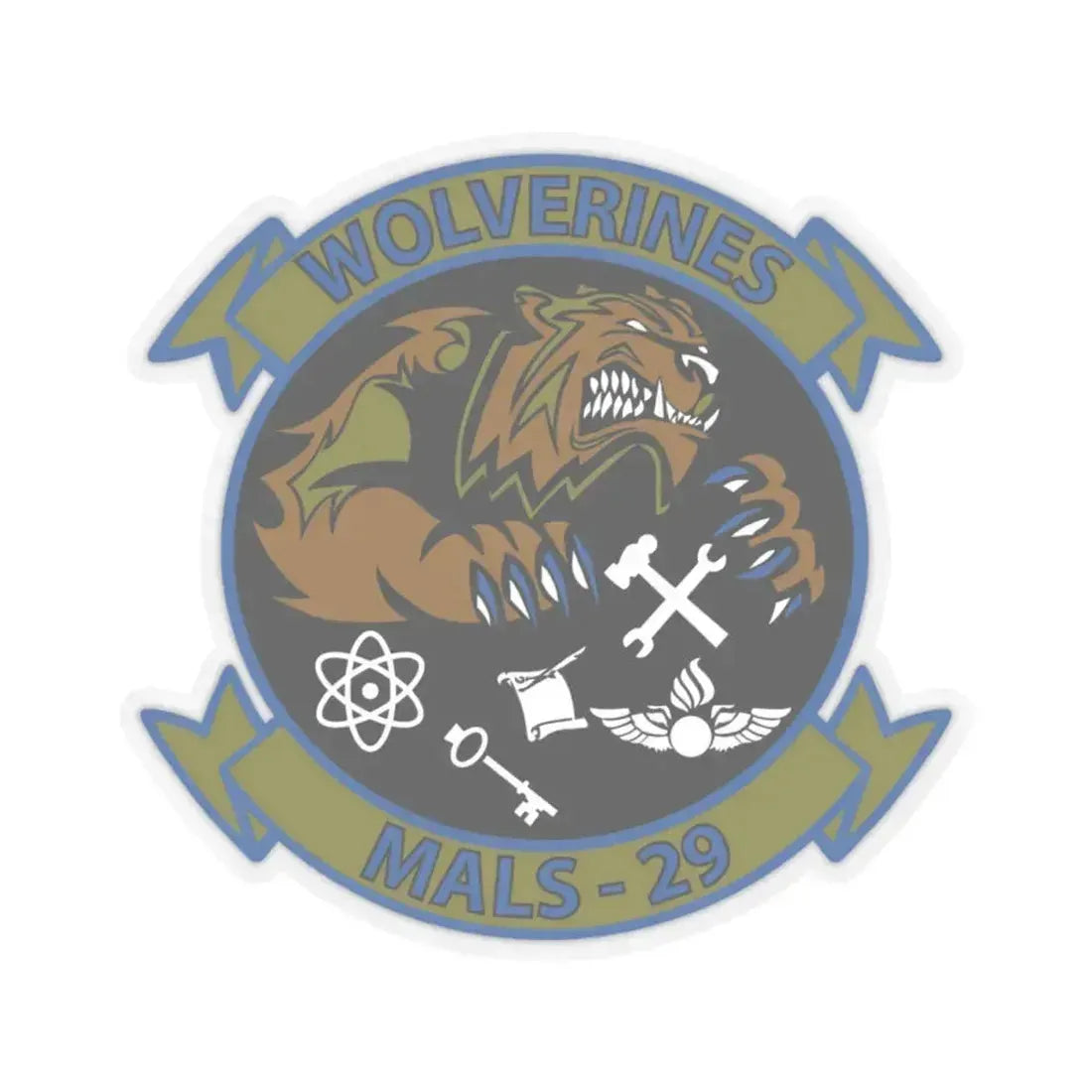 MALS 29 Wolverines (USMC) STICKER Vinyl Kiss-Cut Decal 4 Inch Transparent - The Sticker Space