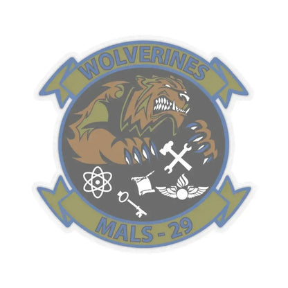 MALS 29 Wolverines (USMC) STICKER Vinyl Kiss-Cut Decal 4 Inch Transparent - The Sticker Space