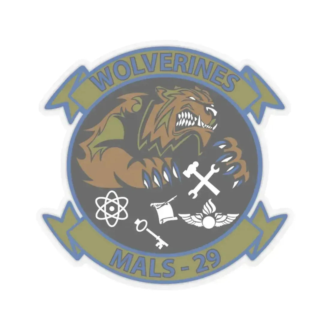 MALS 29 Wolverines (USMC) STICKER Vinyl Kiss-Cut Decal 6 Inch Transparent - The Sticker Space