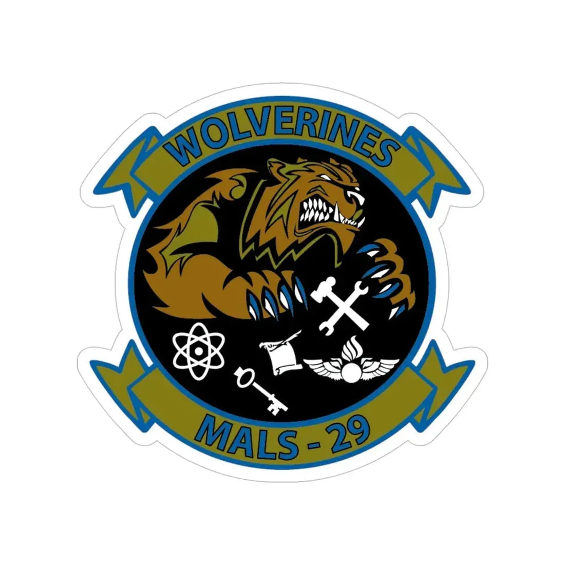 MALS 29 Wolverines (USMC) Transparent STICKER Die-Cut Vinyl Decal 4 Inch - The Sticker Space