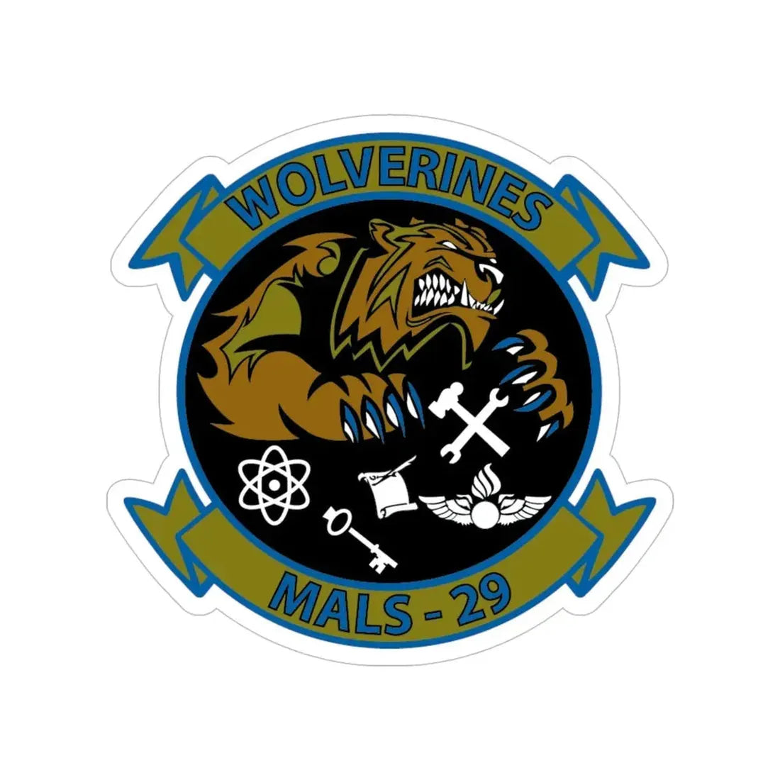 MALS 29 Wolverines (USMC) Transparent STICKER Die-Cut Vinyl Decal 5 Inch - The Sticker Space