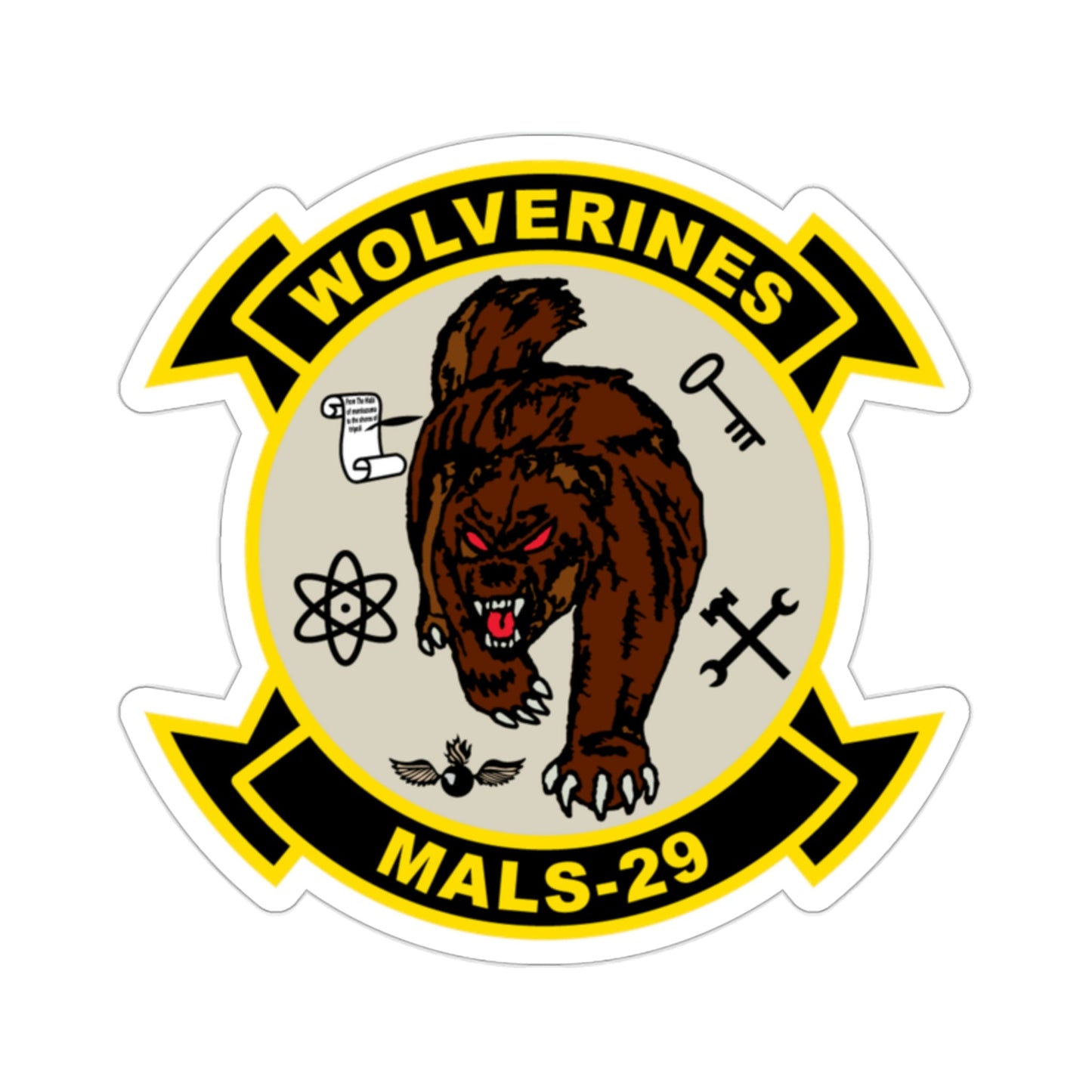 MALS 29 Wolverines v2 (USMC) STICKER Vinyl Die-Cut Decal-2 Inch-The Sticker Space