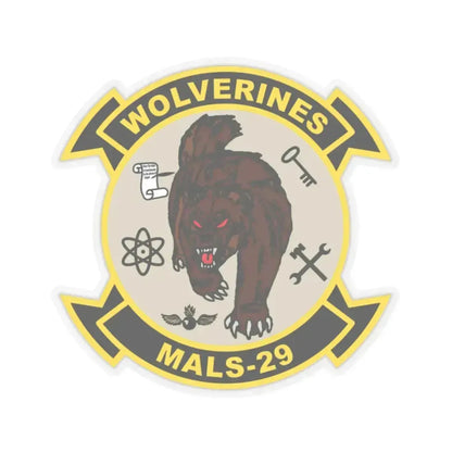 MALS 29 Wolverines v2 (USMC) STICKER Vinyl Kiss-Cut Decal 2 Inch Transparent - The Sticker Space