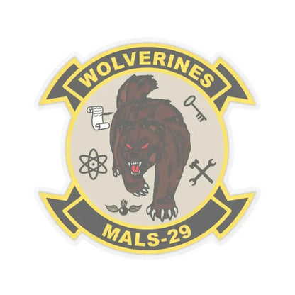 MALS 29 Wolverines v2 (USMC) STICKER Vinyl Kiss-Cut Decal 3 Inch Transparent - The Sticker Space