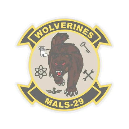 MALS 29 Wolverines v2 (USMC) STICKER Vinyl Kiss-Cut Decal 6 Inch Transparent - The Sticker Space