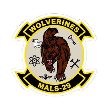 MALS 29 Wolverines v2 (USMC) STICKER Vinyl Kiss-Cut Decal 6 Inch White - The Sticker Space