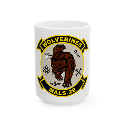 MALS 29 Wolverines v2 (USMC) White Coffee Mug-15oz-The Sticker Space