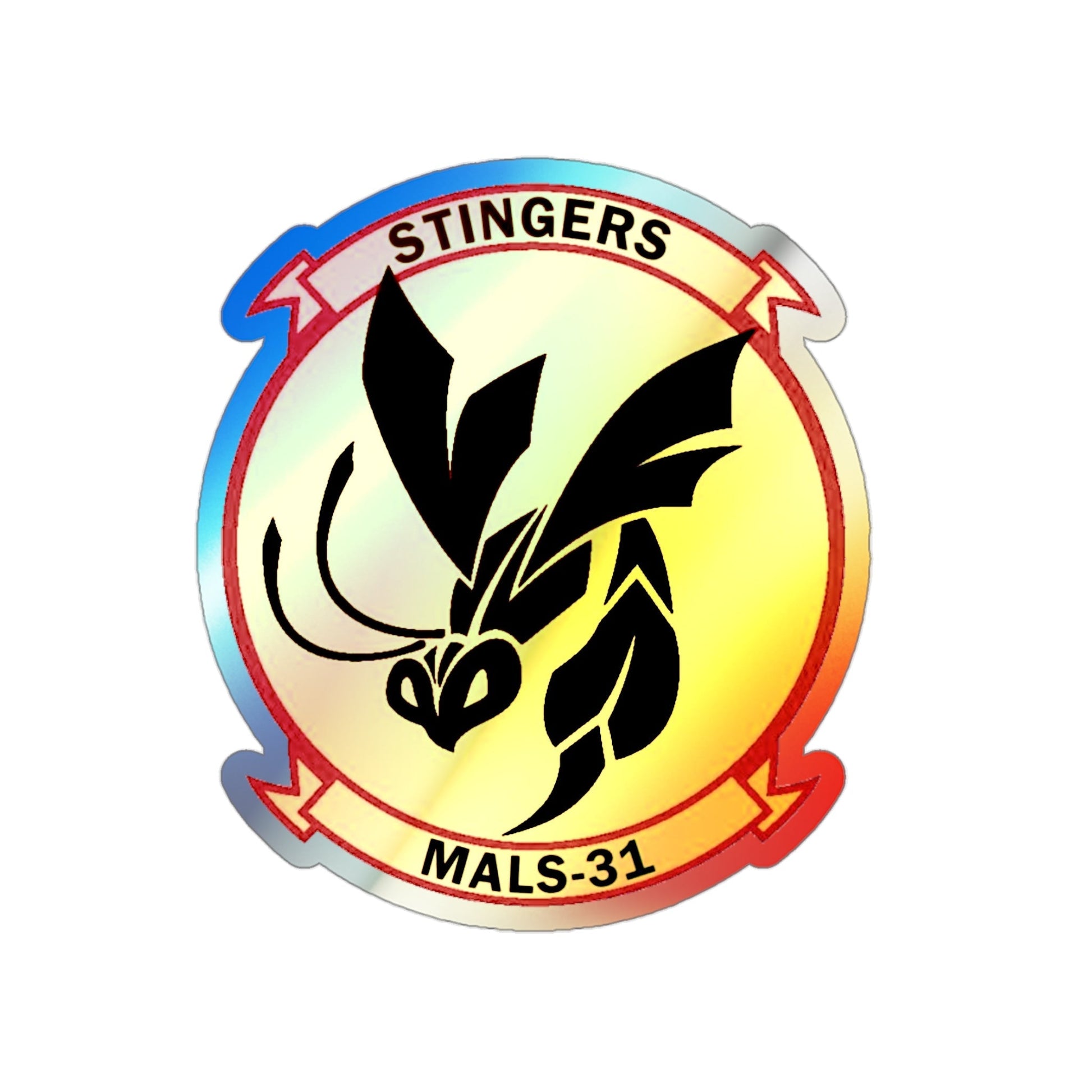 MALS 31 Stingers (USMC) Holographic STICKER Die-Cut Vinyl Decal-3 Inch-The Sticker Space