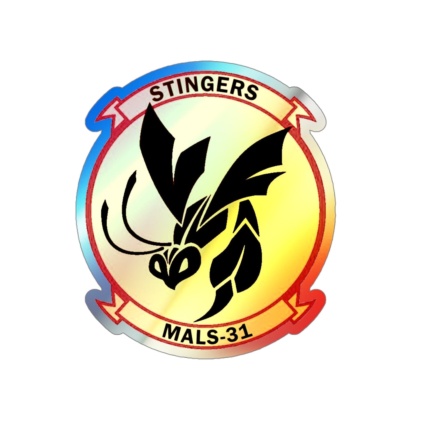 MALS 31 Stingers (USMC) Holographic STICKER Die-Cut Vinyl Decal-4 Inch-The Sticker Space
