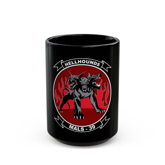 MALS 39 Hellhounds (USMC) Black Coffee Mug-15oz-The Sticker Space