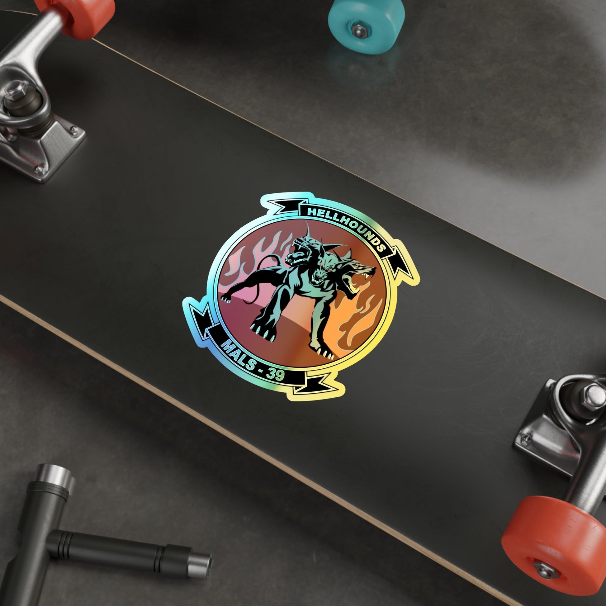 MALS 39 Hellhounds (USMC) Holographic STICKER Die-Cut Vinyl Decal-The Sticker Space