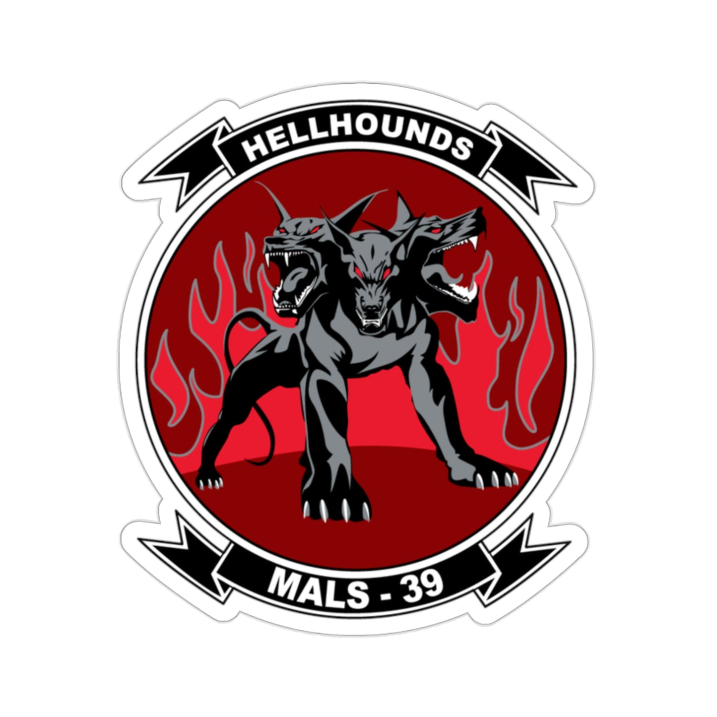 MALS 39 Hellhounds (USMC) STICKER Vinyl Die-Cut Decal-2 Inch-The Sticker Space
