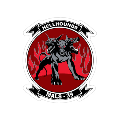 MALS 39 Hellhounds (USMC) Transparent STICKER Die-Cut Vinyl Decal-2 Inch-The Sticker Space