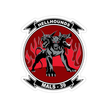 MALS 39 Hellhounds (USMC) Transparent STICKER Die-Cut Vinyl Decal 3 Inch - The Sticker Space