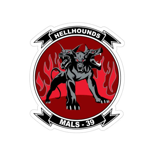 MALS 39 Hellhounds (USMC) Transparent STICKER Die-Cut Vinyl Decal 6 Inch - The Sticker Space