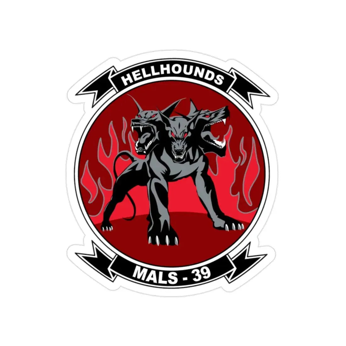 MALS 39 Hellhounds (USMC) Transparent STICKER Die-Cut Vinyl Decal - The Sticker Space