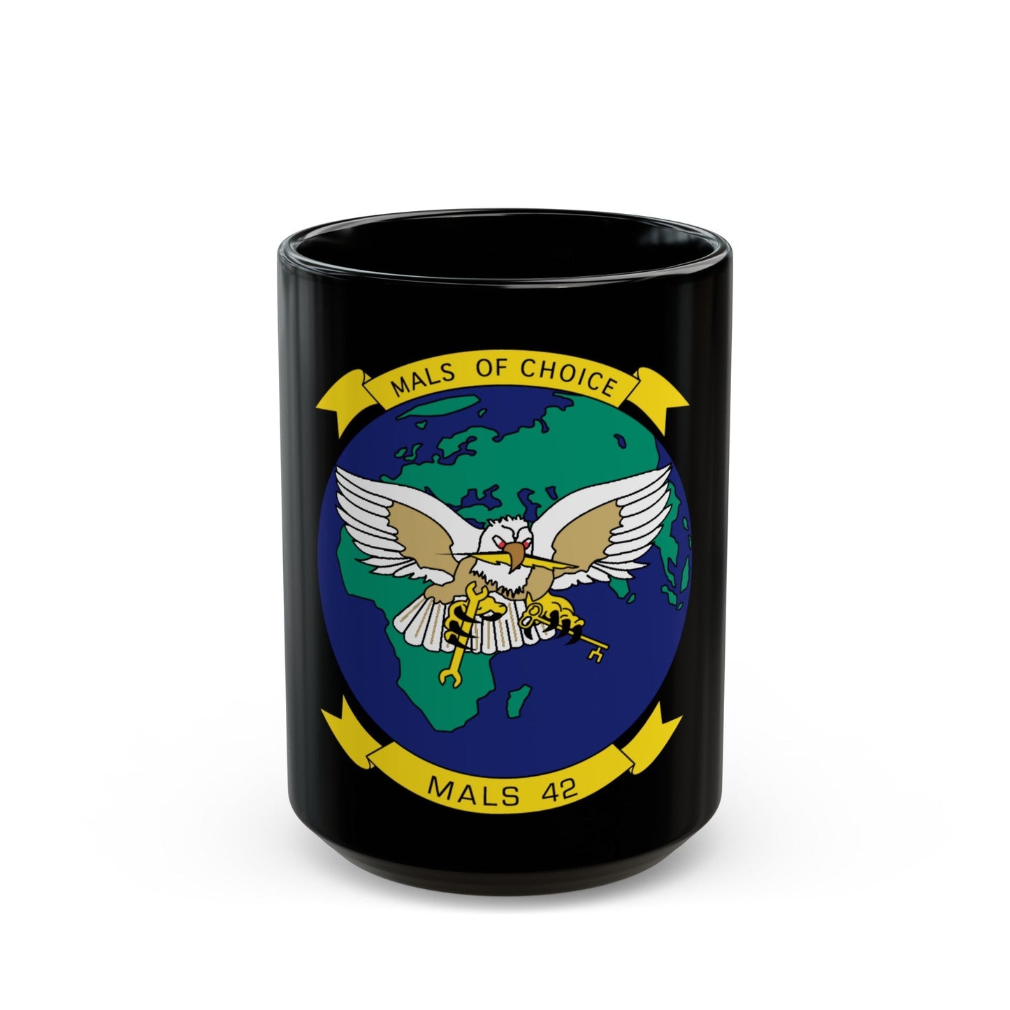 MALS 42 (USMC) Black Coffee Mug-15oz-The Sticker Space