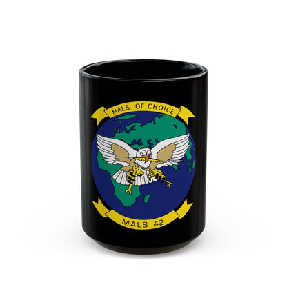 Mals Of Choice Mals 42 (USMC) Black Coffee Mug-15oz-The Sticker Space