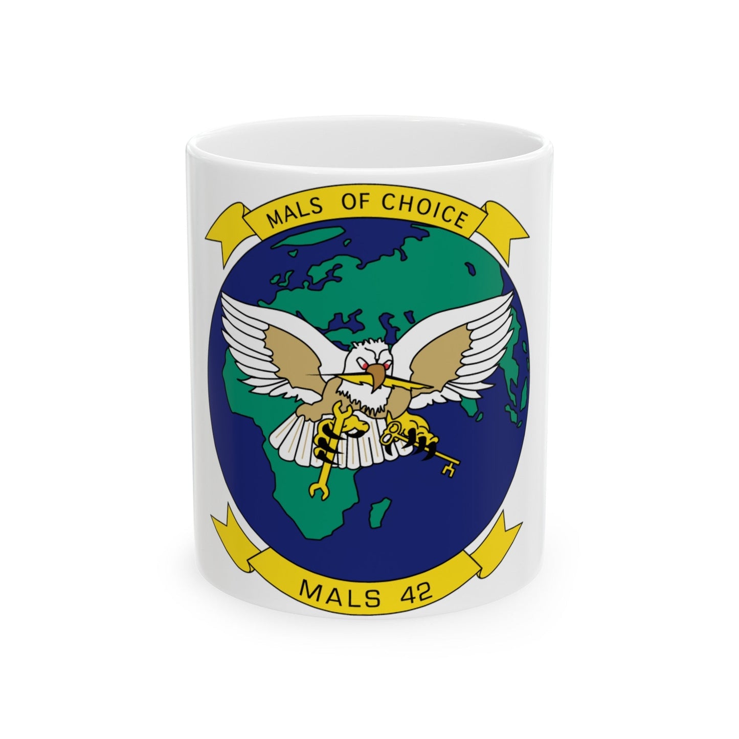 Mals Of Choice Mals 42 (USMC) White Coffee Mug-11oz-The Sticker Space