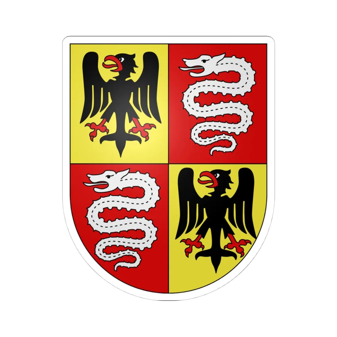 Malvaglia-coat of arms (Switzerland) (Coat of Arms) STICKER Vinyl Kiss-Cut Decal 4 Inch White - The Sticker Space