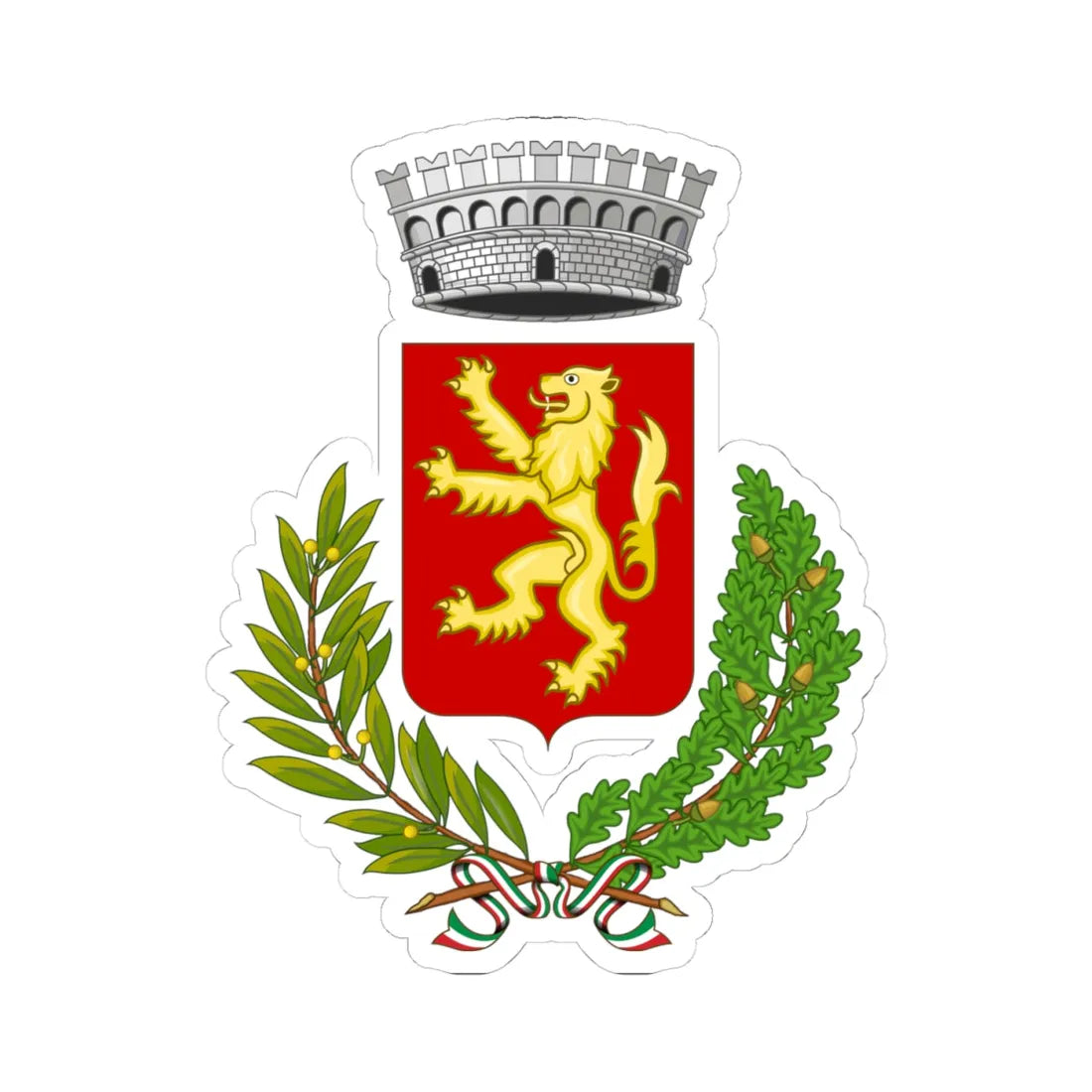 Malvagna-Stemma (Italy) (Coat of Arms) STICKER Vinyl Kiss-Cut Decal 4 Inch White - The Sticker Space