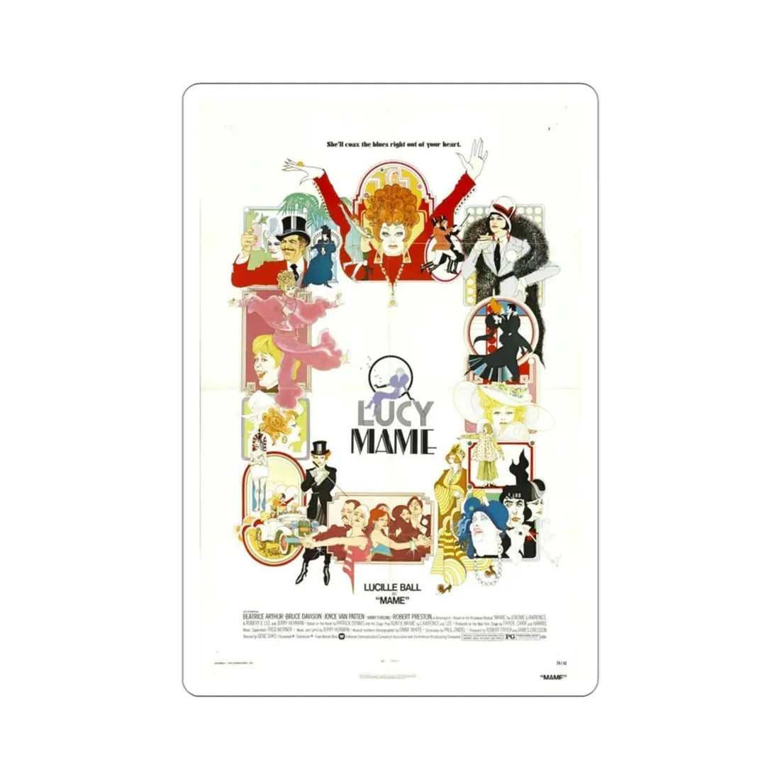 Mame 1974 Movie Poster STICKER Vinyl Die-Cut Decal - The Sticker Space