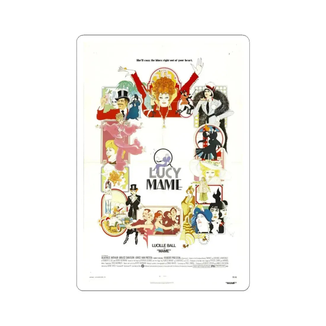 Mame 1974 Movie Poster - STICKER Vinyl Kiss-Cut Decal 3 Inch White - The Sticker Space