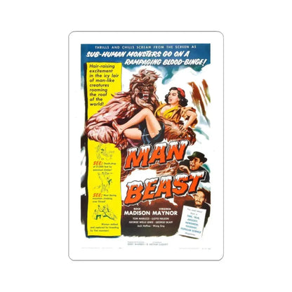 MAN BEAST 1956 Movie Poster - STICKER Vinyl Kiss-Cut Decal 2 Inch White - The Sticker Space