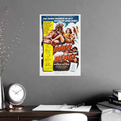 MAN BEAST 1956 - Paper Movie Poster-The Sticker Space
