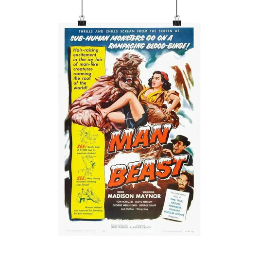 MAN BEAST 1956 - Paper Movie Poster 12″ x 18″ Matte - The Sticker Space