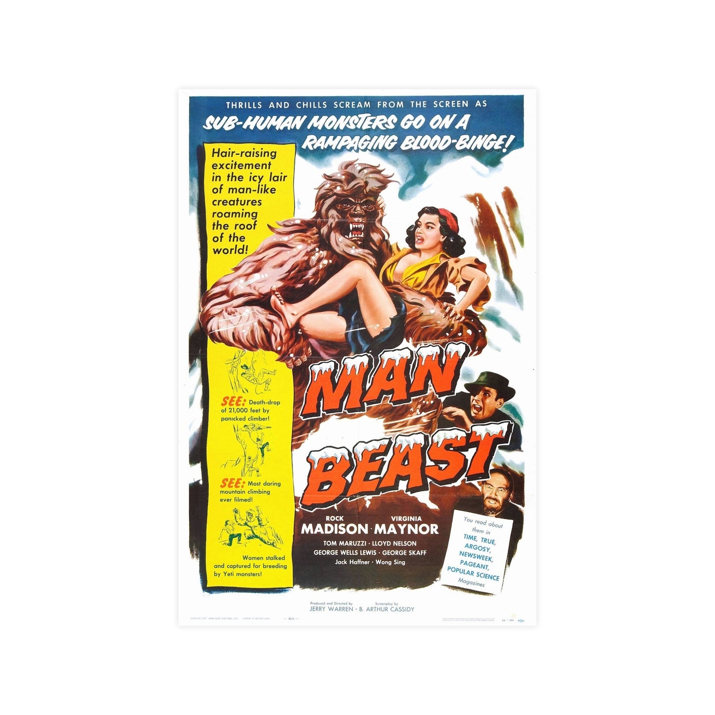 MAN BEAST 1956 - Paper Movie Poster-12″ x 18″ (Vertical)-The Sticker Space