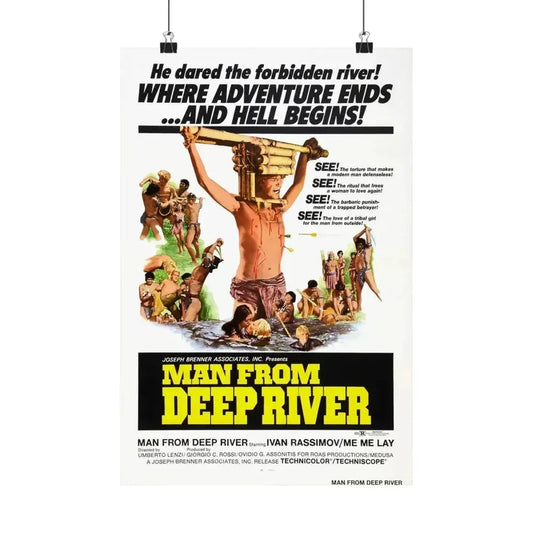MAN FROM DEEP RIVER 1972 - Paper Movie Poster 12″ x 18″ Matte - The Sticker Space