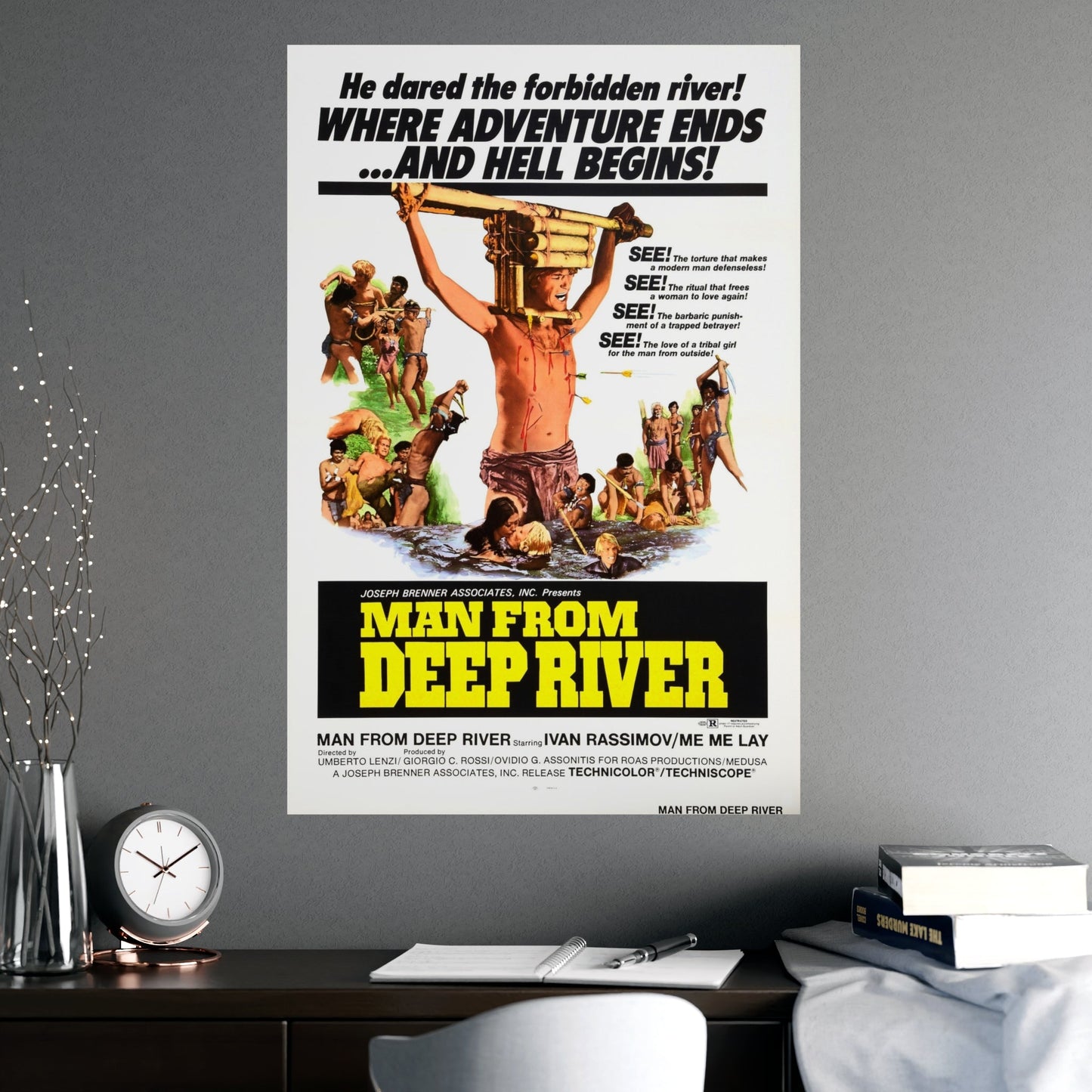 MAN FROM DEEP RIVER 1972 - Paper Movie Poster-The Sticker Space