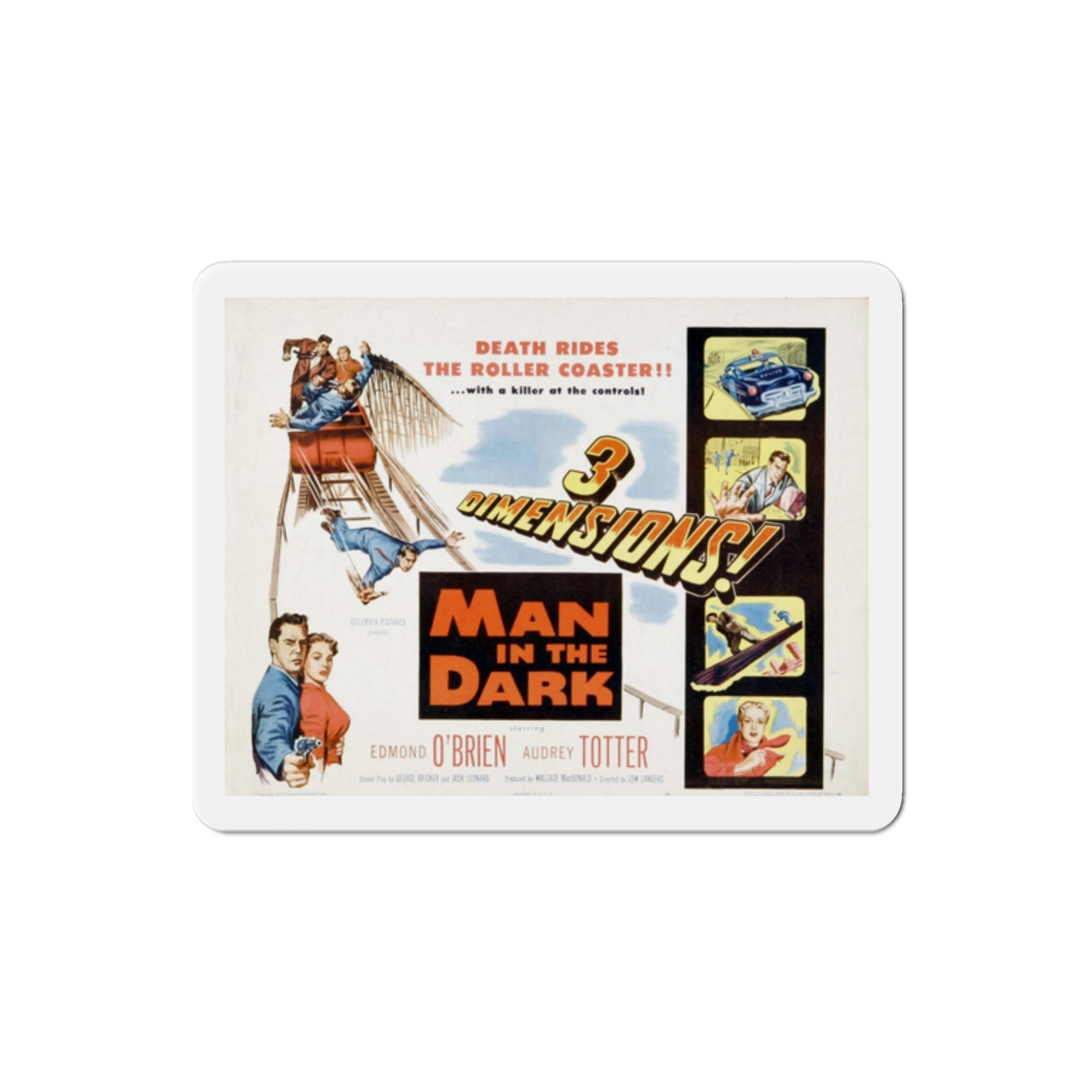 Man in the Dark 1953 Movie Poster Die-Cut Magnet-2 Inch-The Sticker Space